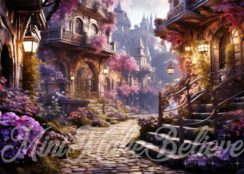 Kate Fantasy Painterly Backdrop Cartoon Princess Village Designed by Mini MakeBelieve - Kate Backdrop AU