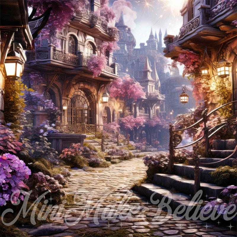 Kate Fantasy Painterly Backdrop Cartoon Princess Village Designed by Mini MakeBelieve - Kate Backdrop AU