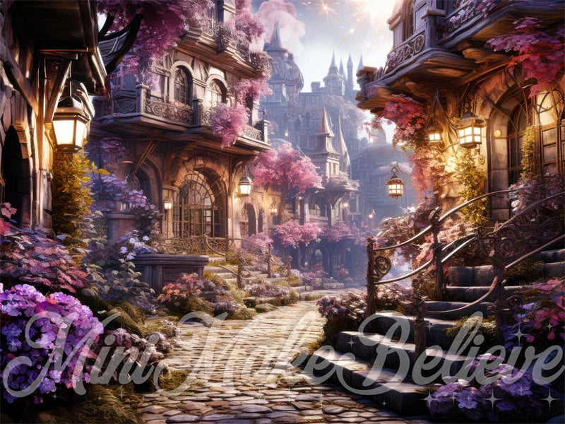 Kate Fantasy Painterly Backdrop Cartoon Princess Village Designed by Mini MakeBelieve - Kate Backdrop AU