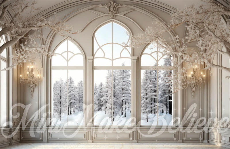 Kate Winter Backdrop White Frosted Luxury Room Window Designed by Mini MakeBelieve - Kate Backdrop AU