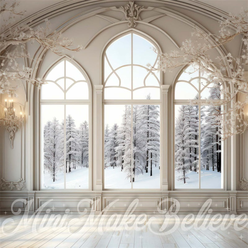 Kate Winter Backdrop White Frosted Luxury Room Window Designed by Mini MakeBelieve - Kate Backdrop AU