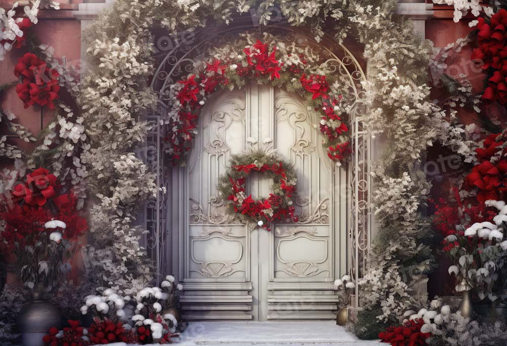 Kate Christmas White Door with Red Backdrop Designed by Chain Photography - Kate Backdrop AU
