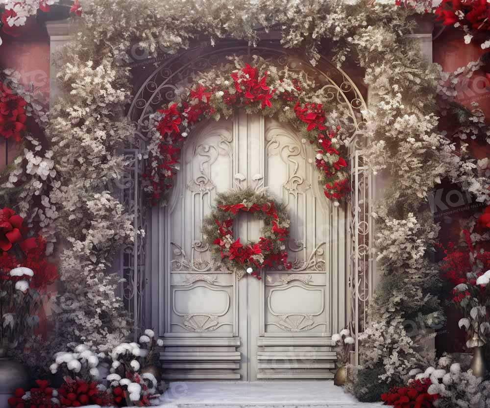 Kate Christmas White Door with Red Backdrop Designed by Chain Photography - Kate Backdrop AU