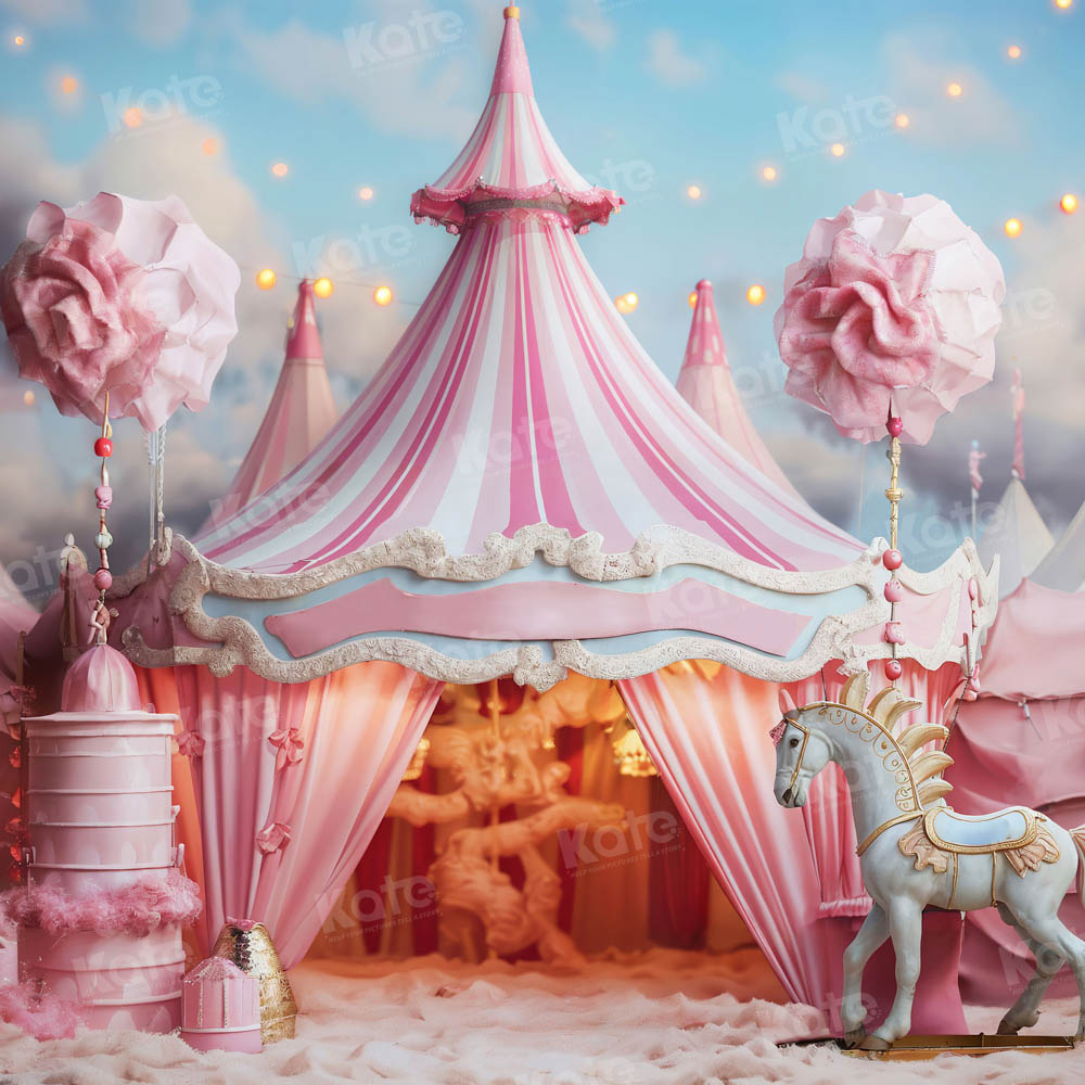 Kate Fantasy Pink Unicorn Circus Backdrop for Photography - Kate Backdrop AU