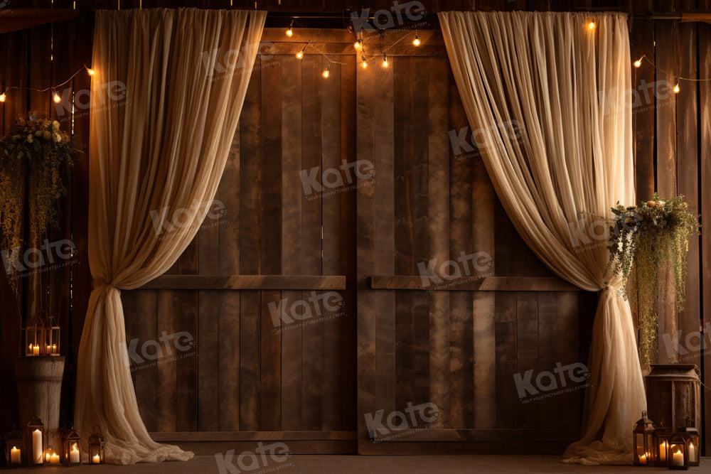 Kate Retro Brown Wood Wedding Backdrop for Photography - Kate Backdrop AU