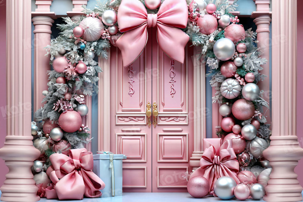 Kate Pink Christmas Bow Backdrop for Photography - Kate Backdrop AU
