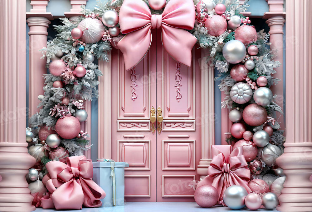 Kate Pink Christmas Bow Backdrop for Photography - Kate Backdrop AU
