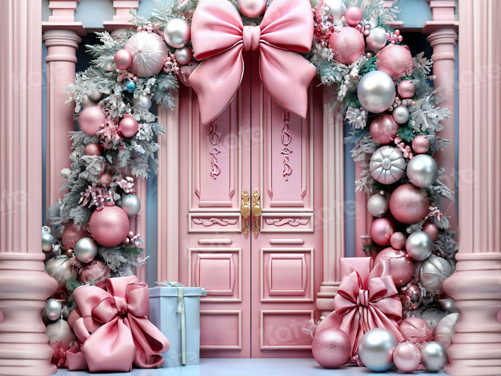 Kate Pink Christmas Bow Backdrop for Photography - Kate Backdrop AU