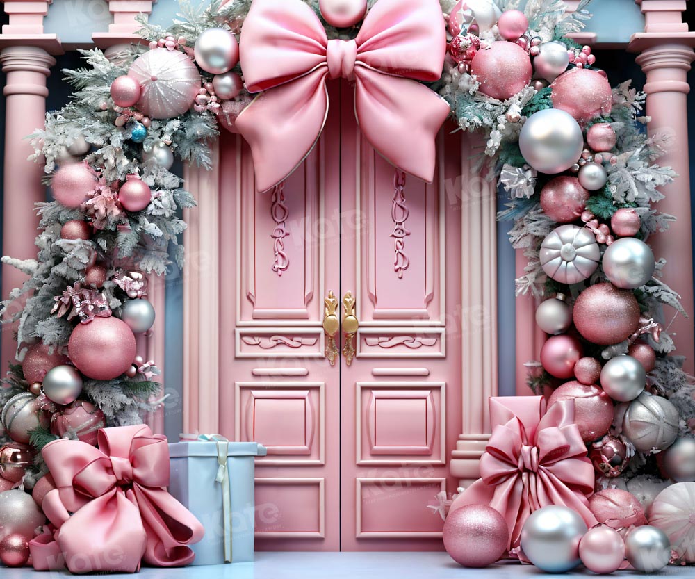 Kate Pink Christmas Bow Backdrop for Photography - Kate Backdrop AU