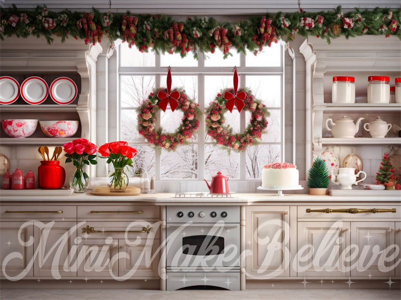 Kate Kitchen Double Wreath Roses Backdrop Designed by Mini MakeBelieve - Kate Backdrop AU