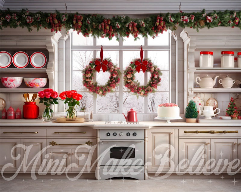 Kate Kitchen Double Wreath Roses Backdrop Designed by Mini MakeBelieve - Kate Backdrop AU