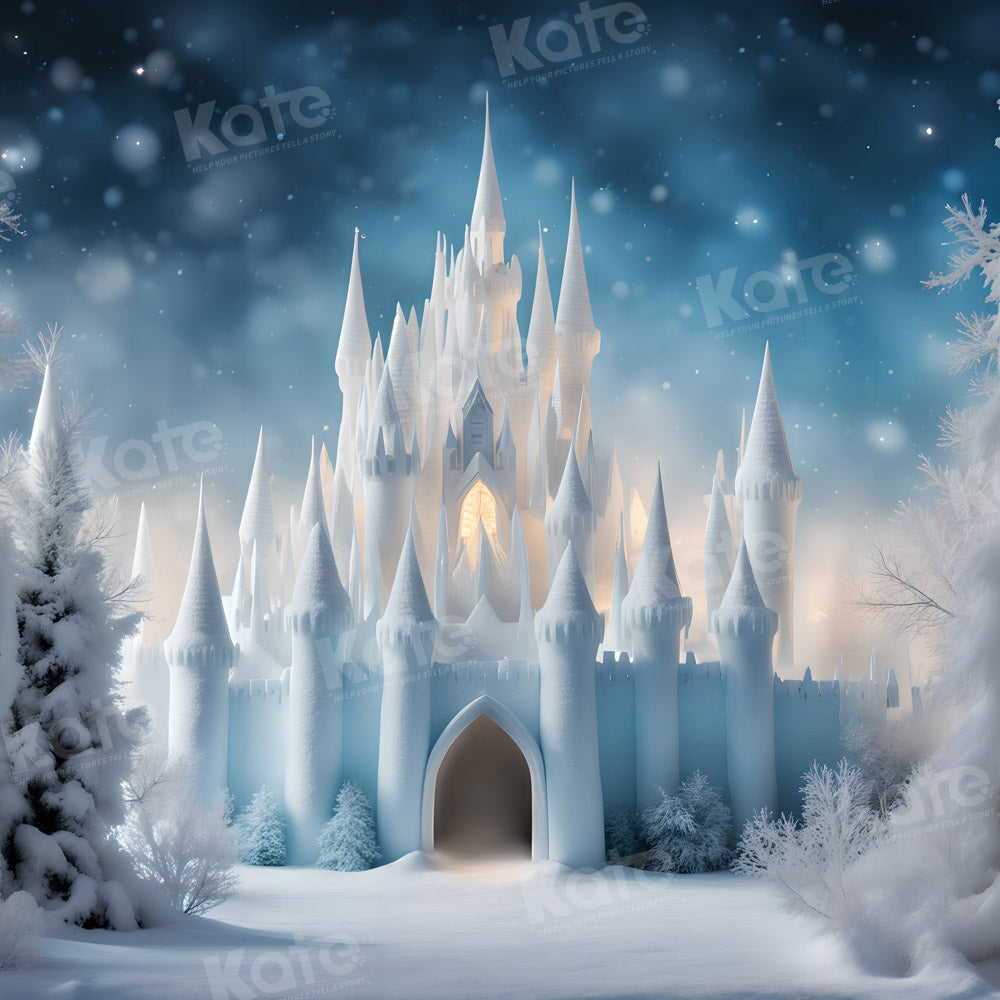 Kate Winter Snowy Frosted Castle Backdrop for Photography - Kate Backdrop AU