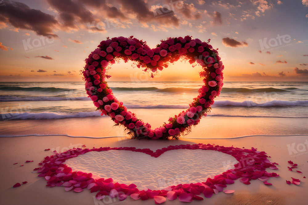 Kate Valentine's Day Beach Proposal Backdrop for Photography - Kate Backdrop AU