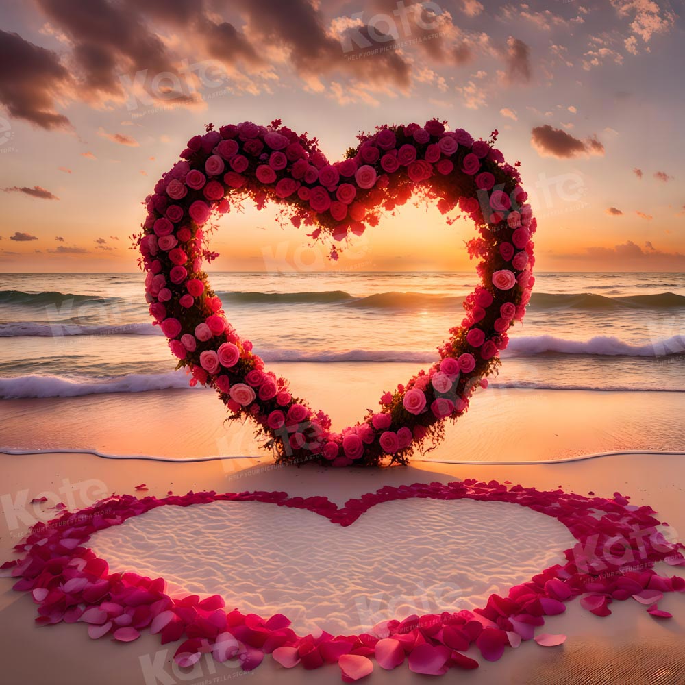 Kate Valentine's Day Beach Proposal Backdrop for Photography - Kate Backdrop AU