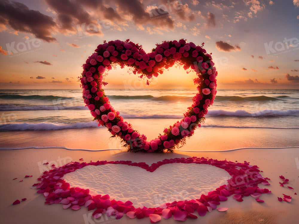 Kate Valentine's Day Beach Proposal Backdrop for Photography - Kate Backdrop AU