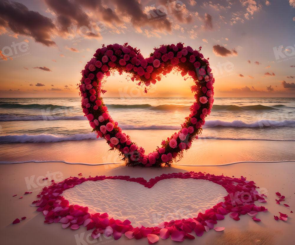 Kate Valentine's Day Beach Proposal Backdrop for Photography - Kate Backdrop AU