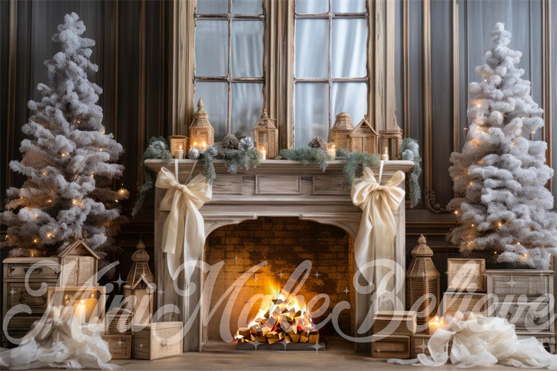 Kate Fireplace Christmas Backdrop Designed by Mini MakeBelieve - Kate Backdrop AU