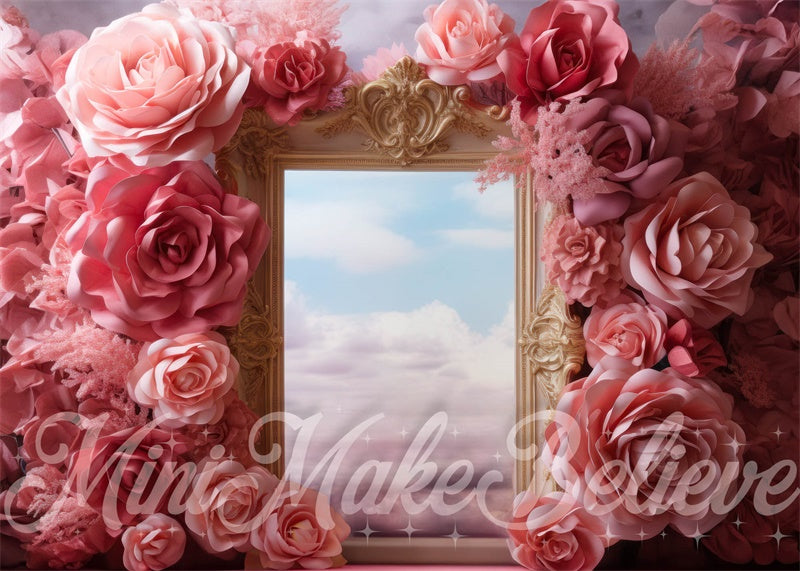 Kate Pink Flowers Cake Smash Backdrop Designed by Mini MakeBelieve - Kate Backdrop AU