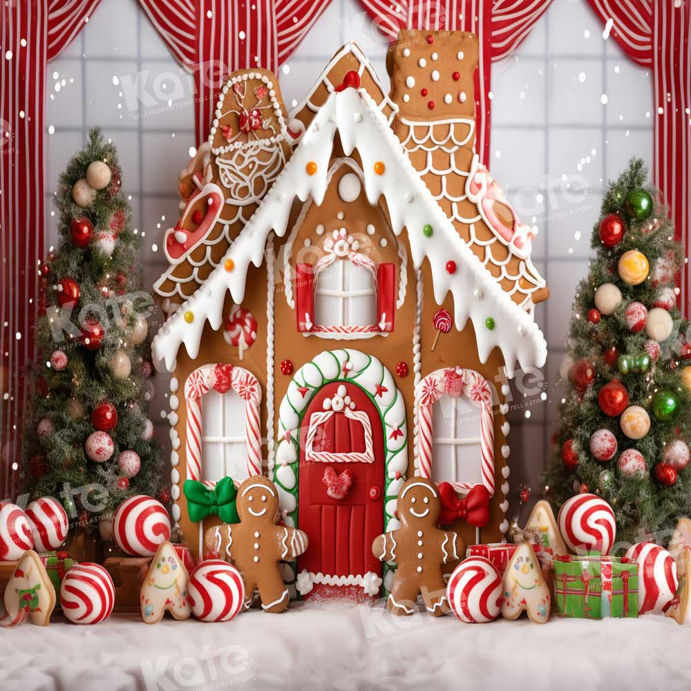 Kate Christmas Gingerbread House Backdrop Candy Cookie Designed by Chain Photography - Kate Backdrop AU