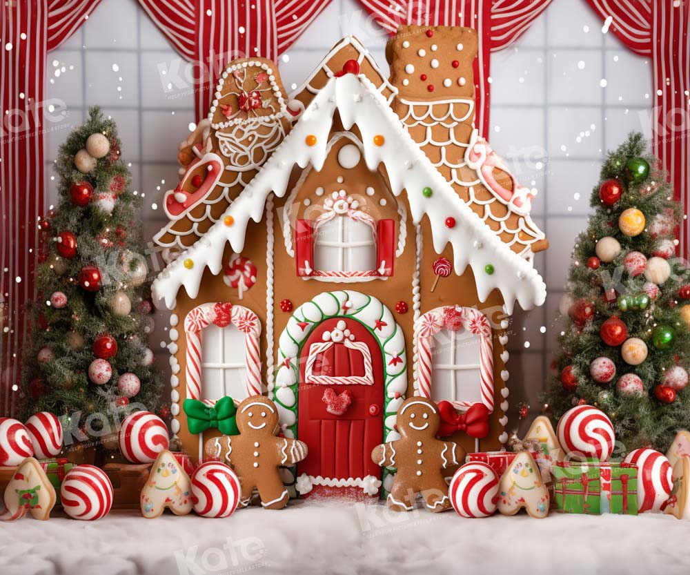 Kate Christmas Gingerbread House Backdrop Candy Cookie Designed by Chain Photography - Kate Backdrop AU