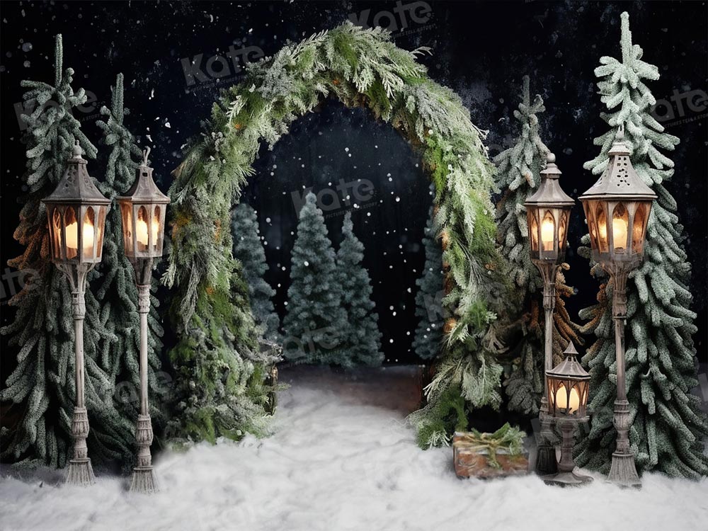 Kate Christmas Outdoor Arch Tree Night Backdrop for Photography - Kate Backdrop AU