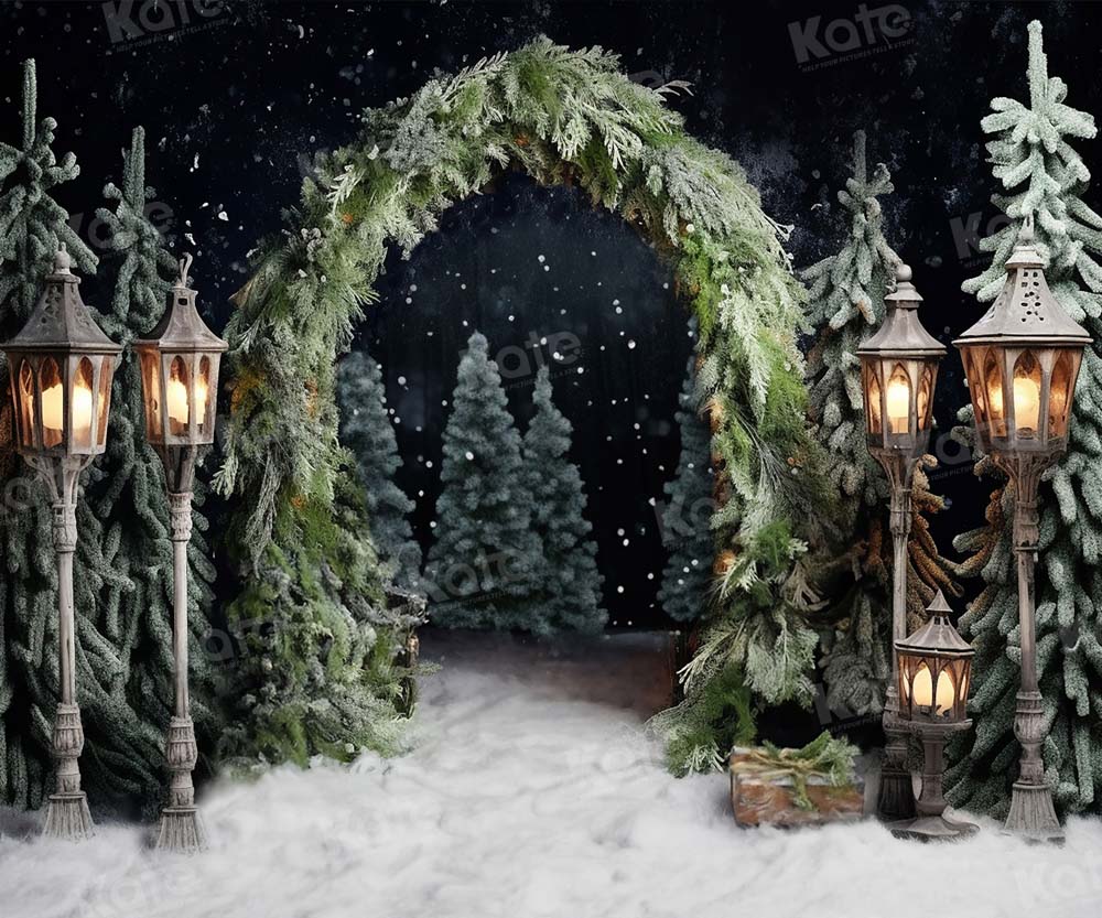 Kate Christmas Outdoor Arch Tree Night Backdrop for Photography - Kate Backdrop AU