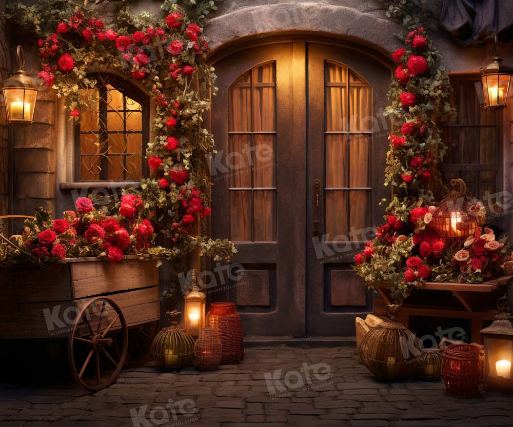 Kate Valentine's Day Rose Store Night Backdrop Designed by Emetselch - Kate Backdrop AU