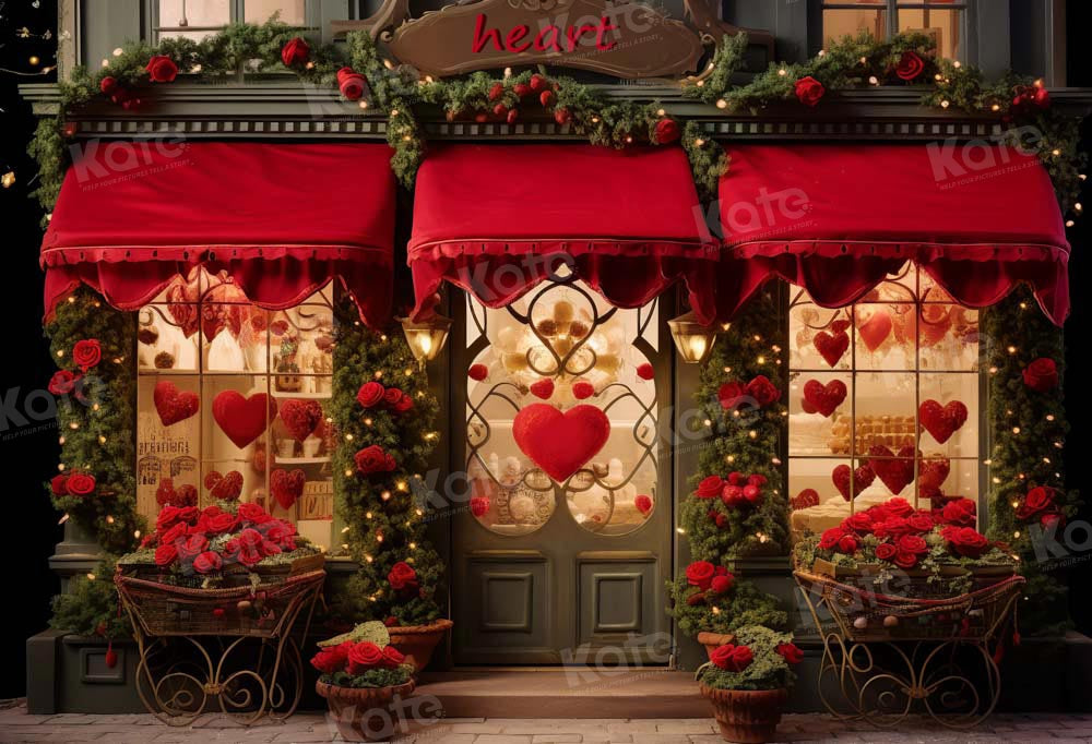Kate Valentine's Day Love Heart Store Backdrop Designed by Emetselch - Kate Backdrop AU