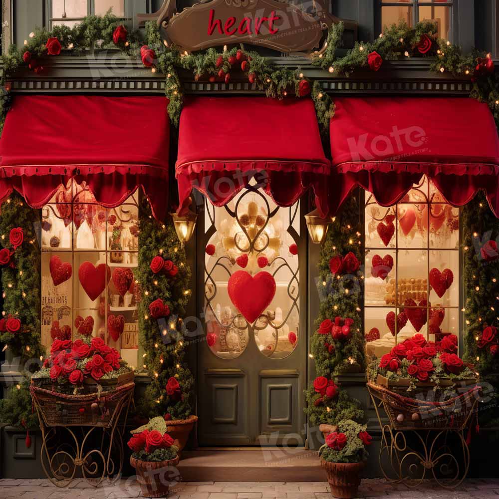 Kate Valentine's Day Love Heart Store Backdrop Designed by Emetselch - Kate Backdrop AU