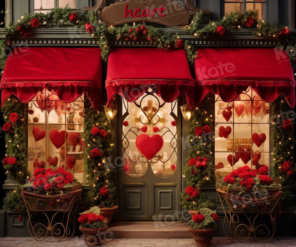 Kate Valentine's Day Love Heart Store Backdrop Designed by Emetselch - Kate Backdrop AU