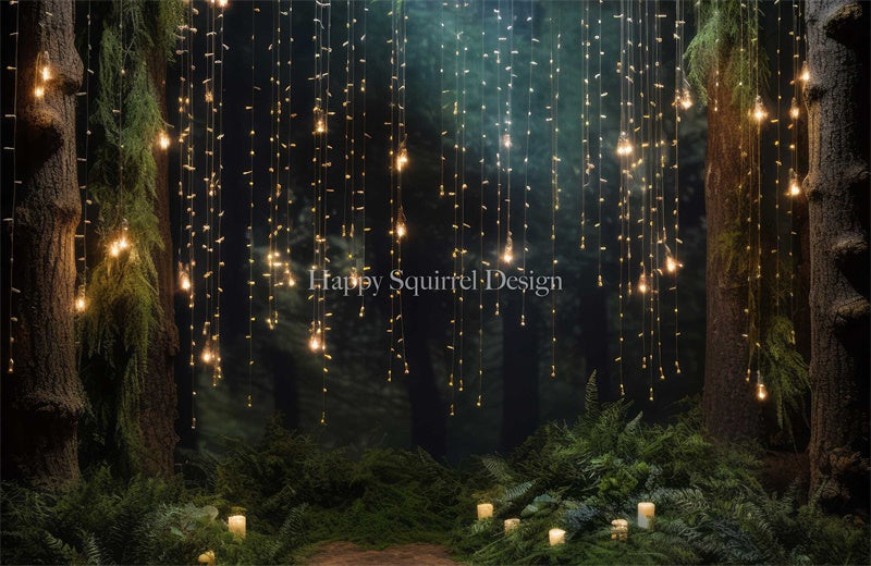LONSALE Kate Fairy Lights Forest Backdrop Designed by Happy Squirrel Design - Kate Backdrop AU