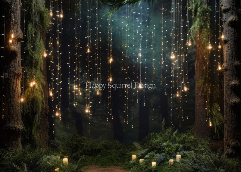 LONSALE Kate Fairy Lights Forest Backdrop Designed by Happy Squirrel Design - Kate Backdrop AU