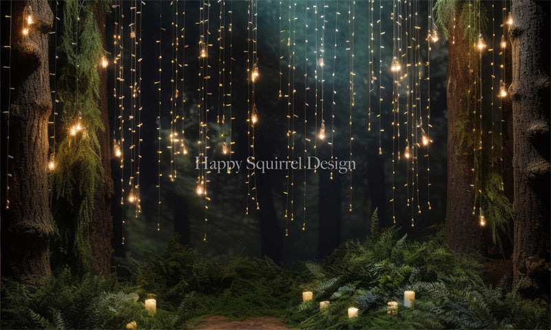 LONSALE Kate Fairy Lights Forest Backdrop Designed by Happy Squirrel Design - Kate Backdrop AU