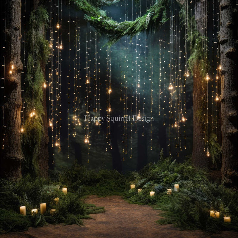 LONSALE Kate Fairy Lights Forest Backdrop Designed by Happy Squirrel Design - Kate Backdrop AU