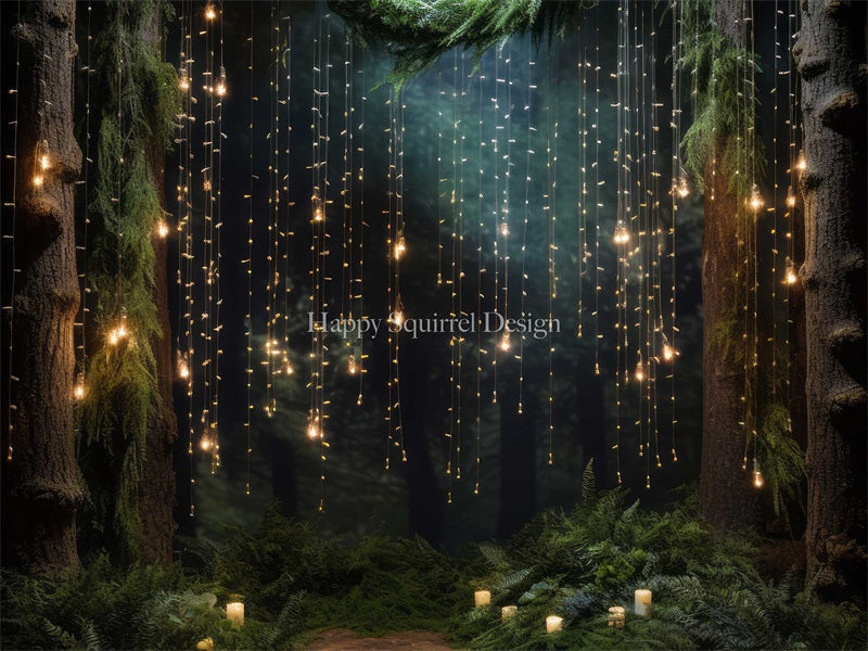 LONSALE Kate Fairy Lights Forest Backdrop Designed by Happy Squirrel Design - Kate Backdrop AU