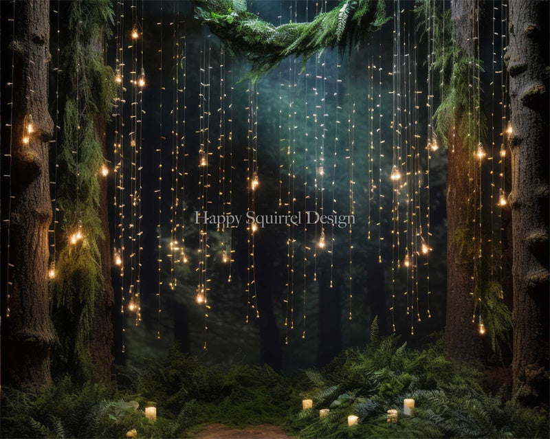 LONSALE Kate Fairy Lights Forest Backdrop Designed by Happy Squirrel Design - Kate Backdrop AU