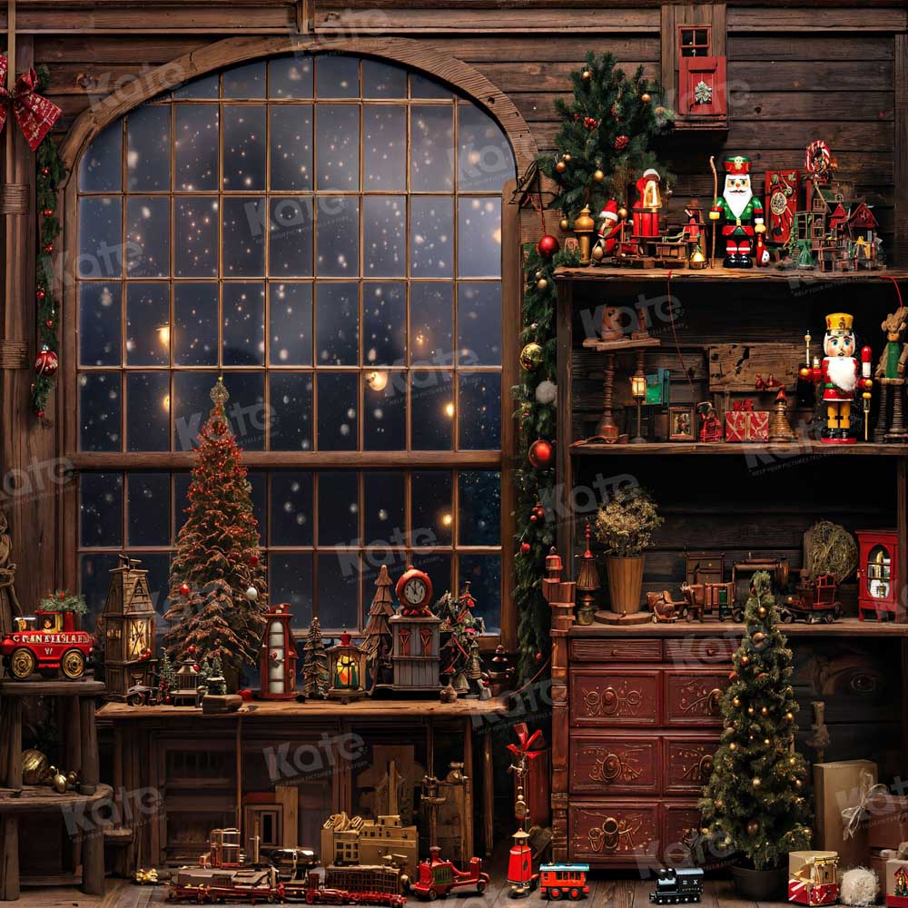 Kate Christmas Snow Window Backdrop for Photography - Kate Backdrop AU