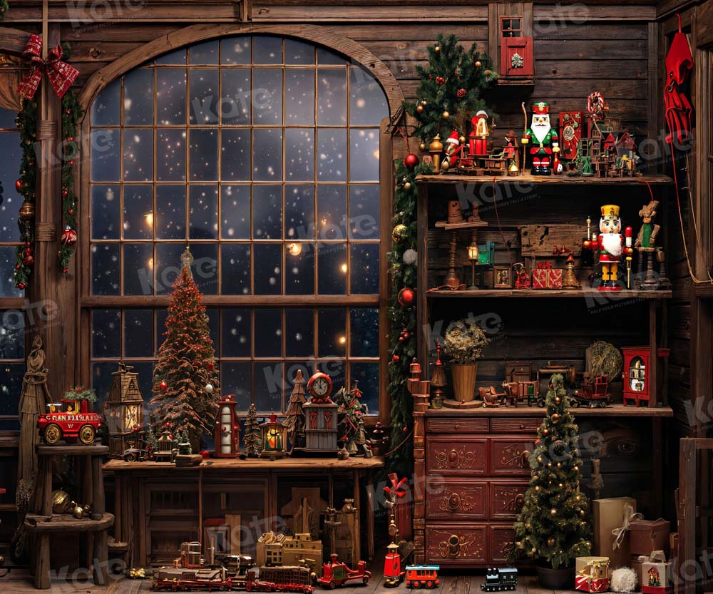 Kate Christmas Snow Window Backdrop for Photography - Kate Backdrop AU