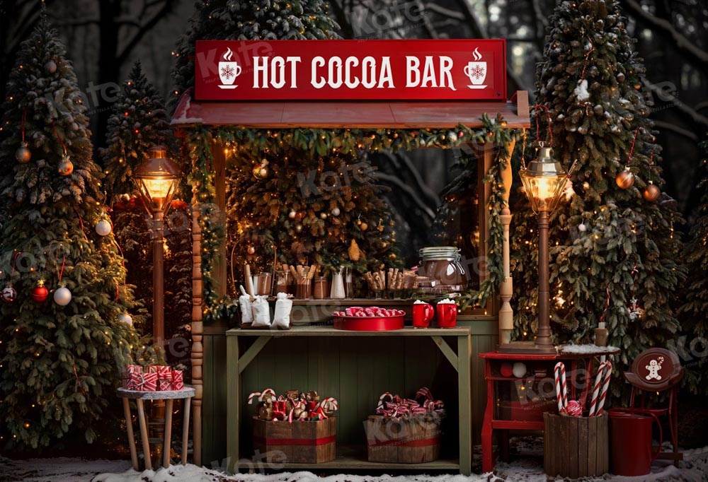Kate Christmas Hot Cocoa Bar Backdrop for Photography - Kate Backdrop AU