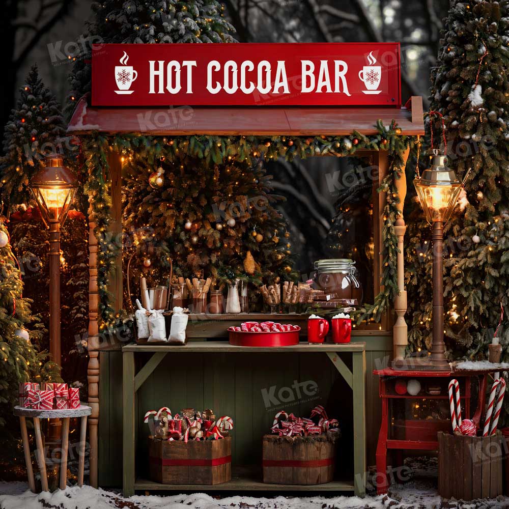 Kate Christmas Hot Cocoa Bar Backdrop for Photography - Kate Backdrop AU