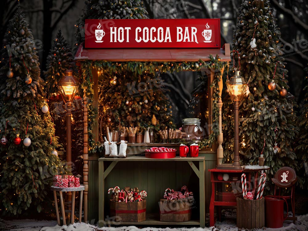 Kate Christmas Hot Cocoa Bar Backdrop for Photography - Kate Backdrop AU