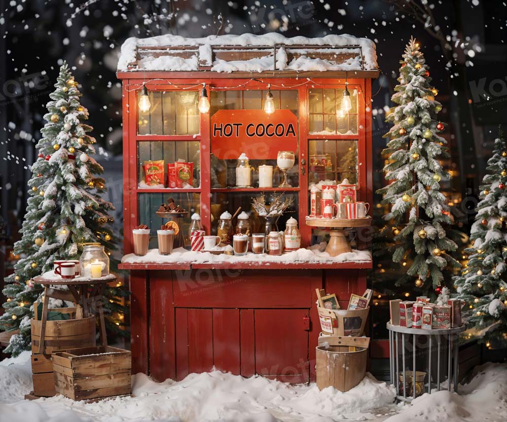 Kate Christmas Hot Cocoa Backdrop Designed by Emetselch - Kate Backdrop AU