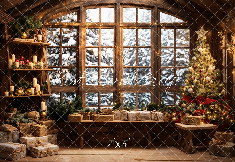 Kate Christmas Santa Room Window Sofa Backdrop Designed by Emetselch - Kate Backdrop AU