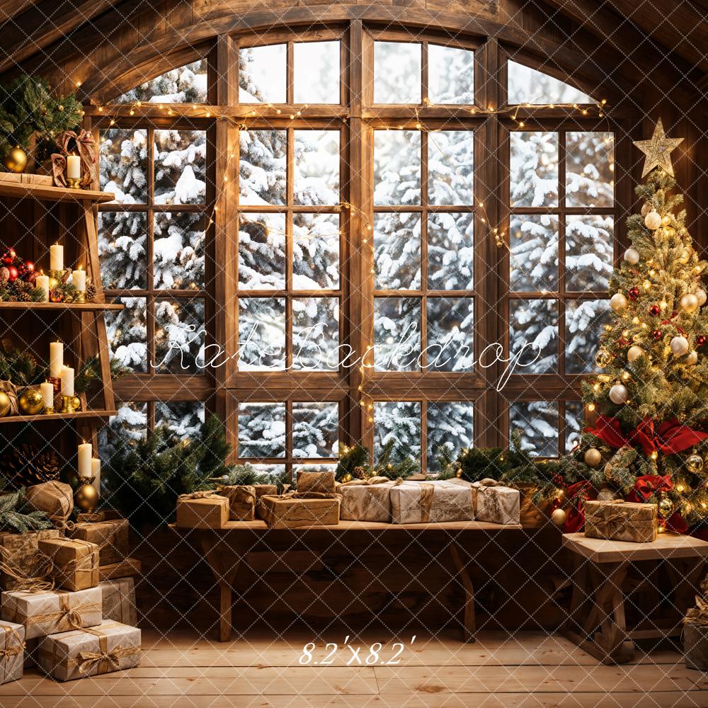 Kate Christmas Santa Room Window Sofa Backdrop Designed by Emetselch - Kate Backdrop AU