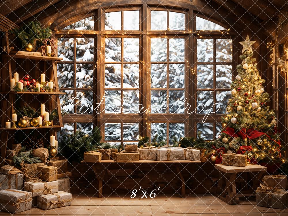 Kate Christmas Santa Room Window Sofa Backdrop Designed by Emetselch - Kate Backdrop AU