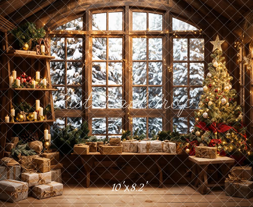 Kate Christmas Santa Room Window Sofa Backdrop Designed by Emetselch - Kate Backdrop AU