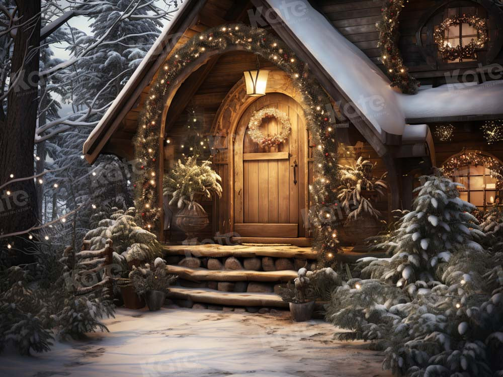 Kate Christmas Wooden House Backdrop Designed by Chain Photography - Kate Backdrop AU