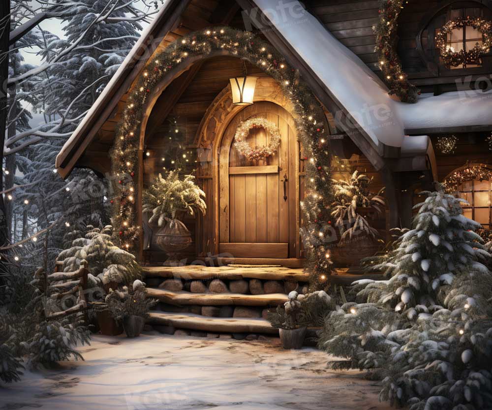 Kate Christmas Wooden House Backdrop Designed by Chain Photography - Kate Backdrop AU