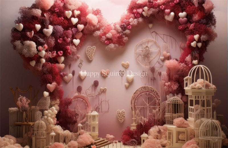 Kate Bird Cage Hearts Backdrop Designed by Happy Squirrel Design - Kate Backdrop AU