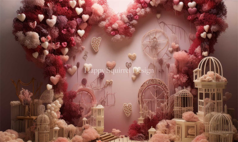Kate Bird Cage Hearts Backdrop Designed by Happy Squirrel Design - Kate Backdrop AU